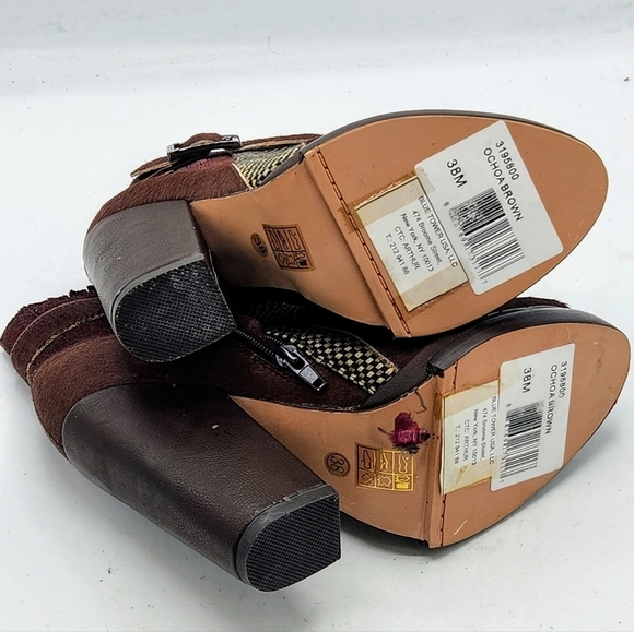 Custo Barcelona Pony-Style Calfskin Ankle Boots In Brown and Grey Size 38 - Picture 10 of 16